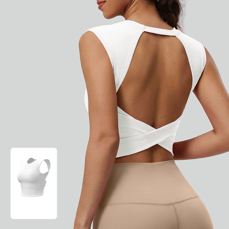 Plunge Bra Push Up - 2026 Women Cross Back Yoga Vest