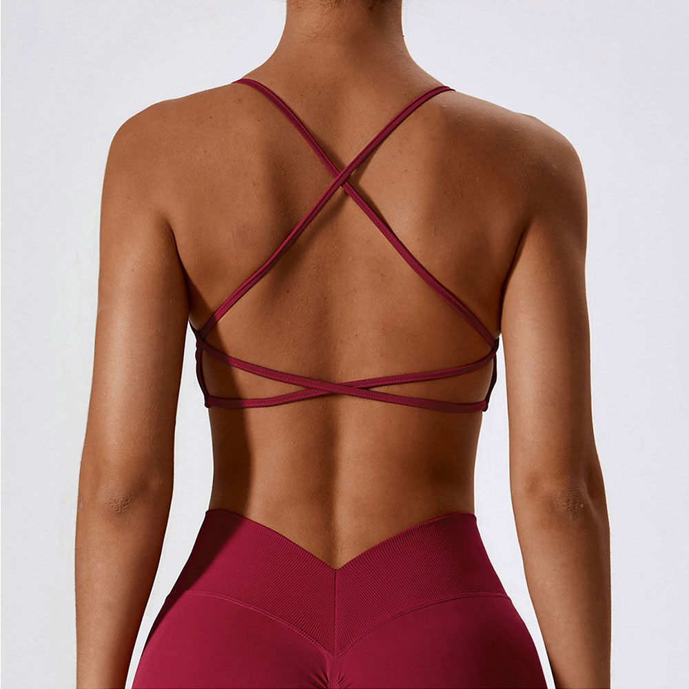 Plunge Bra Push Up - Women Cross Strap Sports Bra Women