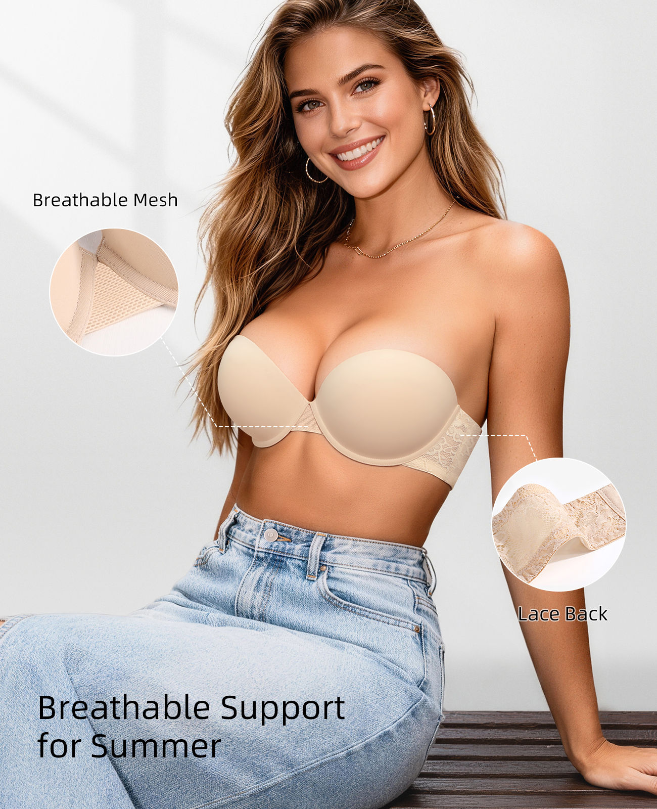 New Push Up Bra Women Lace Pad - Convertible Bra Multiway ulasan dan harga