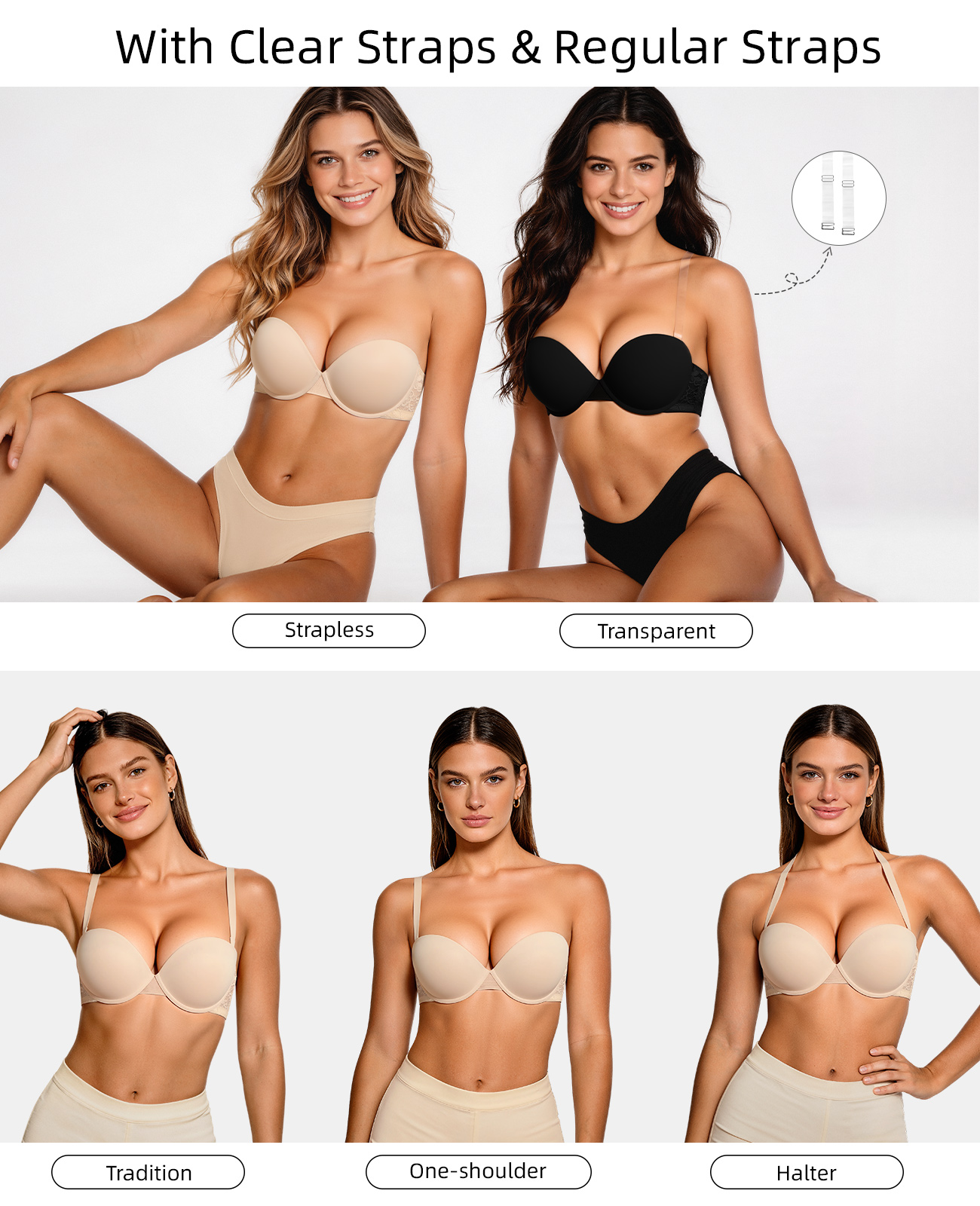 New Push Up Bra Women Lace Pad - Convertible Bra Multiway ulasan dan harga