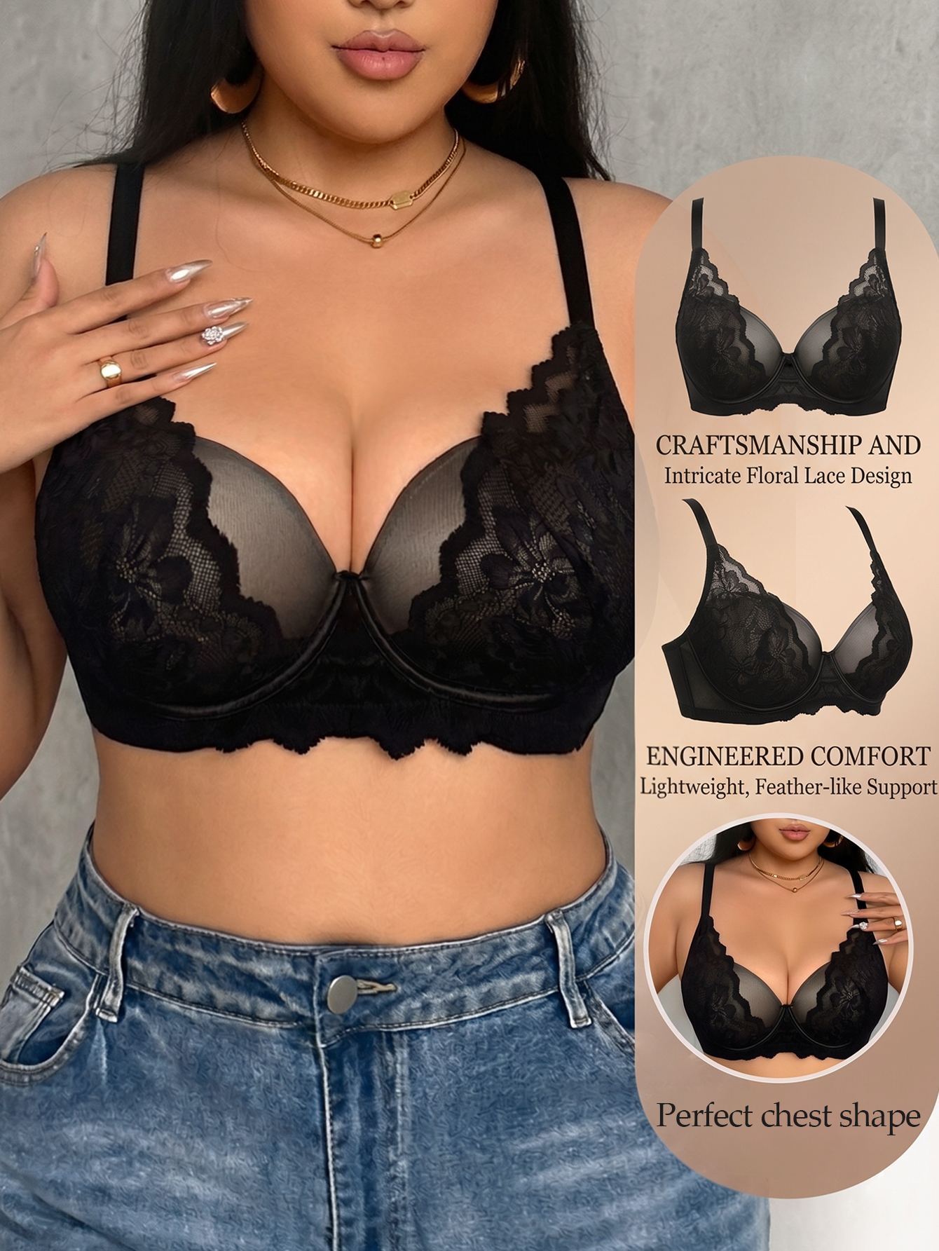 Wide Strap Plus Size Women Bra - Minimizer Bra Women ulasan dan harga
