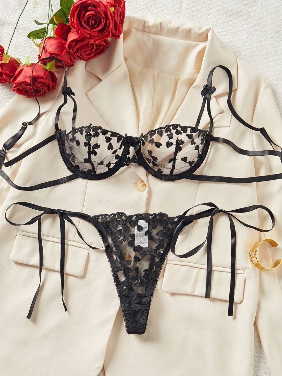 2pcs Women Sheer Lace Bra And  - Sheer Bra Lace ulasan dan harga