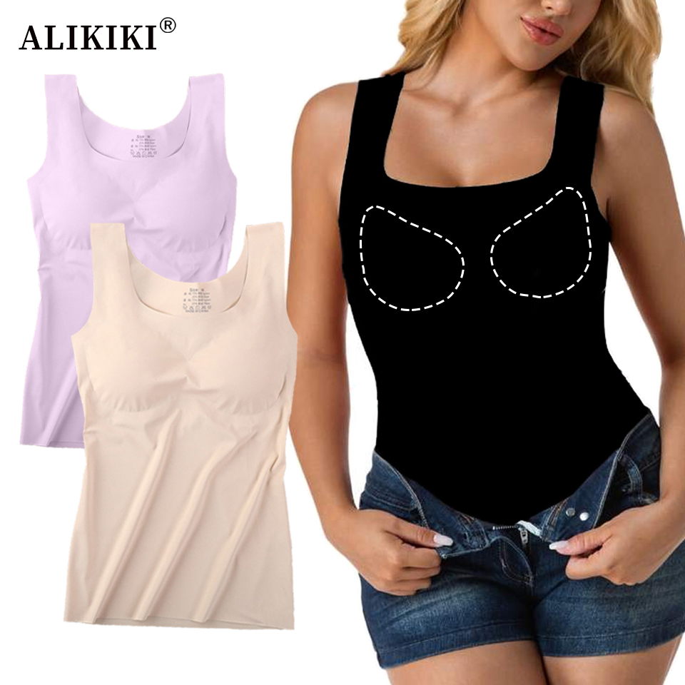 Ice Silk Wireless Push Up Tank - T Shirt Bra Seamless ulasan dan harga
