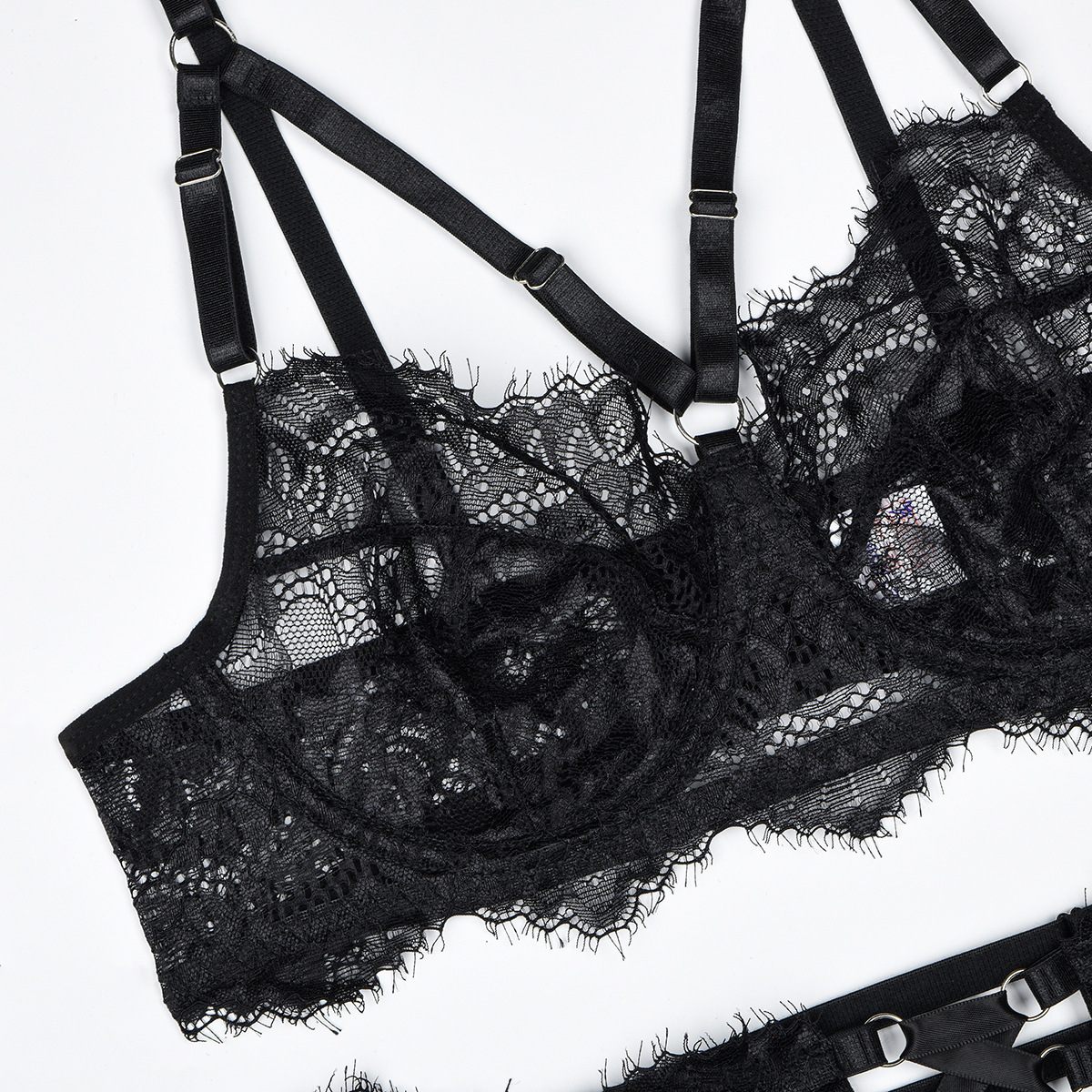 6pcs Sexy Lingerie Shaping Und - Sheer Mesh Bra ulasan dan harga