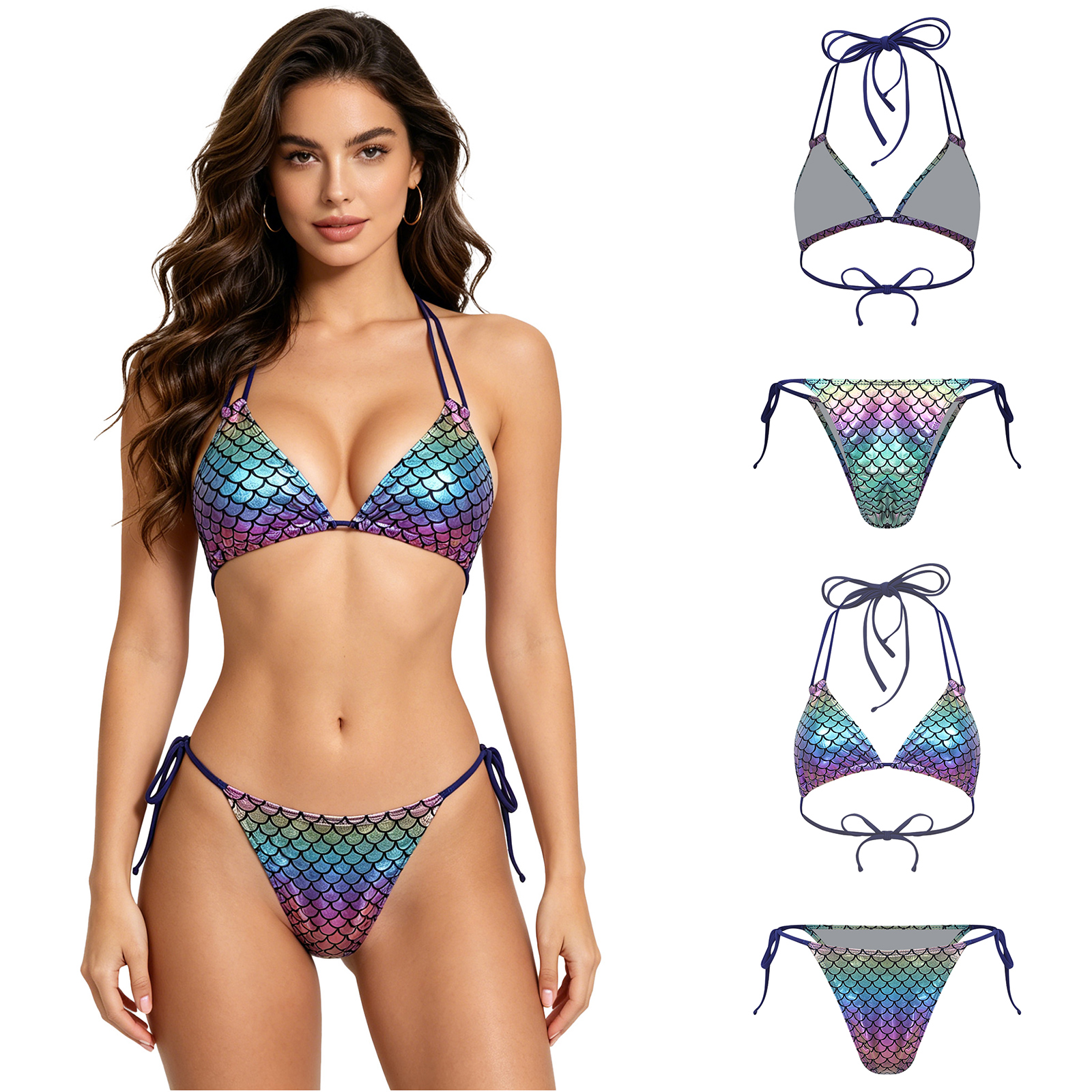 Women's Mermaid Bikini Swimsui - Underwire Bra Padded ulasan dan harga